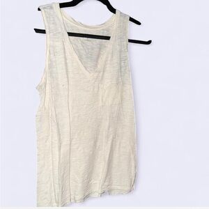 a.n.a Cream V-Neck Tank Top